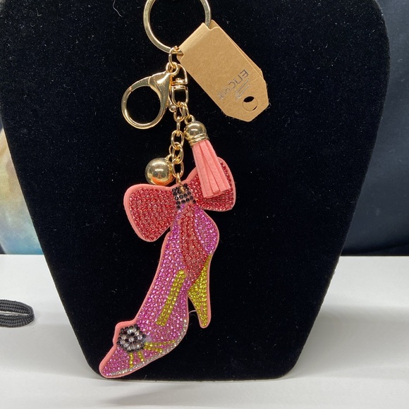 High heel pink bling bag key charm - Picture 5 of 6